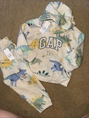Baby gap - dinosaur matching hoodie/ sweats set! 2 pieces NWT both- sold togethe